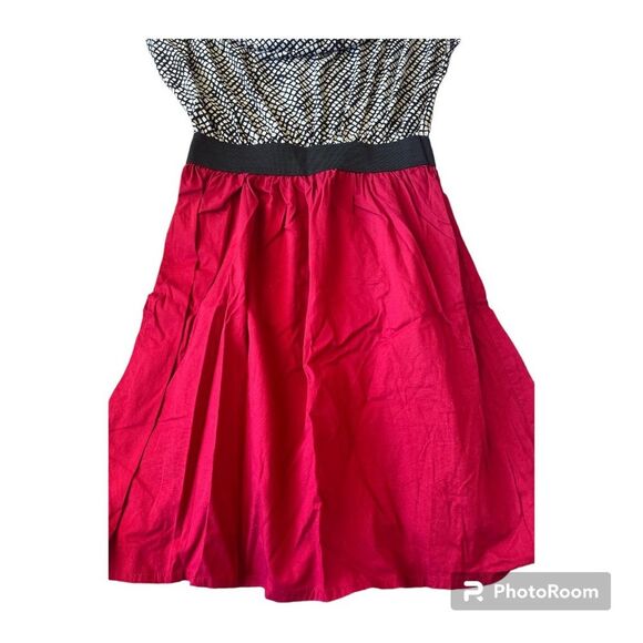 ⚡️ Adorable Black Red White Midi Dress ~ Size S ⚡️ - Picture 2 of 4